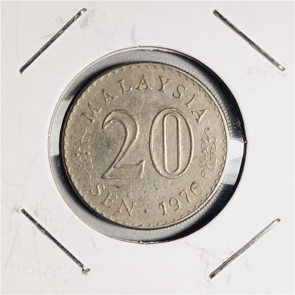 1976 Malaysia 20 Sen Coin