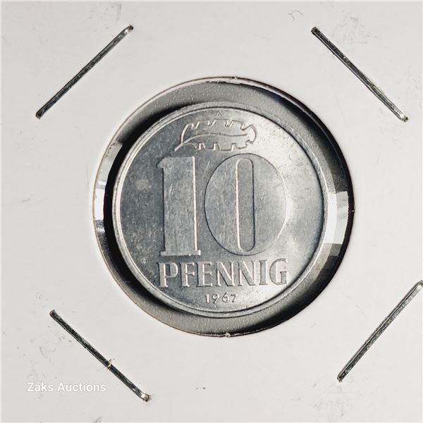 1967 (East) German Democratic Republic 10 Pfennig Coin