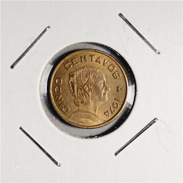 1974 Mexico 5 Centavos Coin