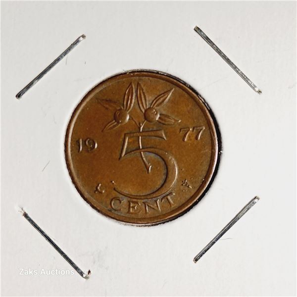 1977 Netherlands 5 Cent Coin