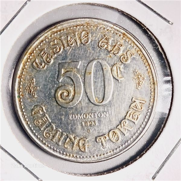 1991 Edmonton Alberta Casino ABS $.50 Gaming Token