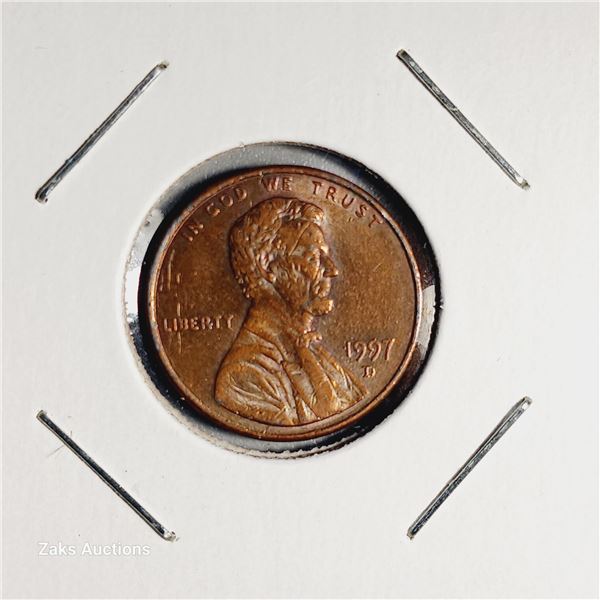 1997 D USA 1 Cent Coin