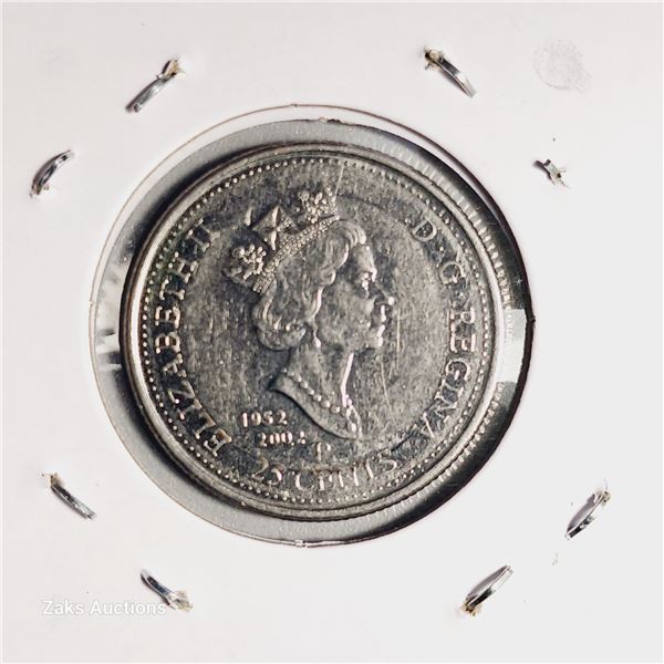 2002 P Canada 135th Anniversary Queen's Jubilee 25 Cent Coin