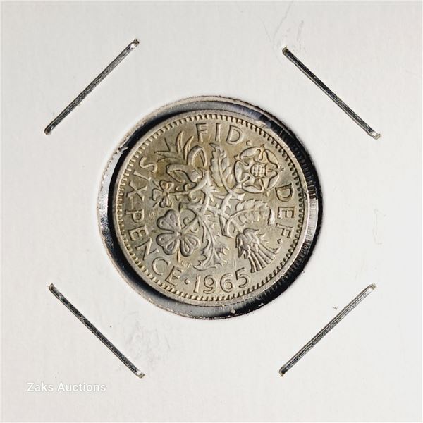 1965 UK, Great Britain 6 Pence Coin