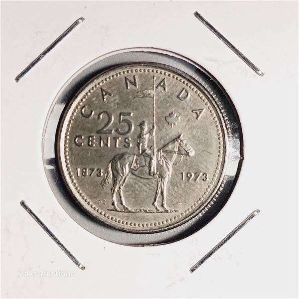 1873 - 1973 Canada RCMP Centennial 25 Cent Coin