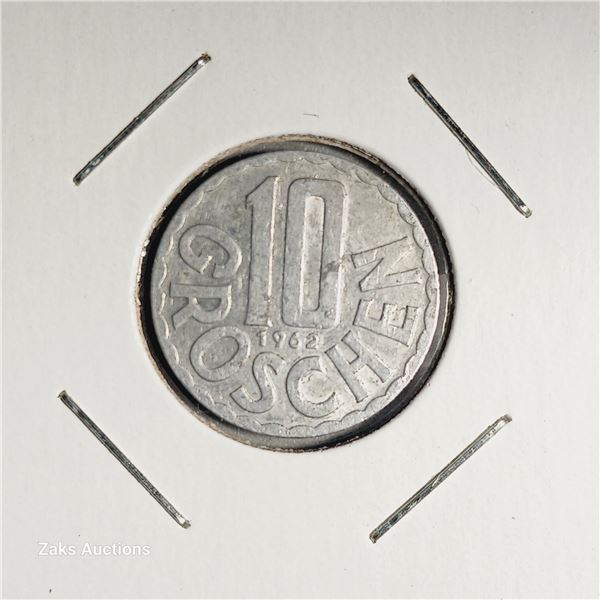 1962 Austria 10 Groschen Coin