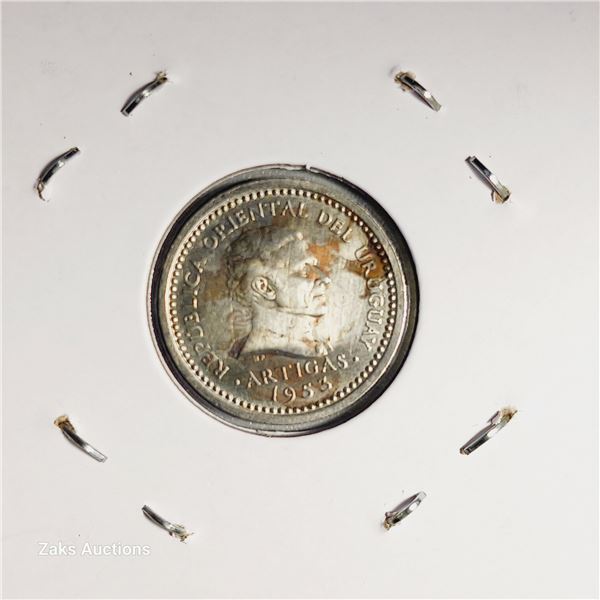 1953 Uruguay 2 Centesimo Coin