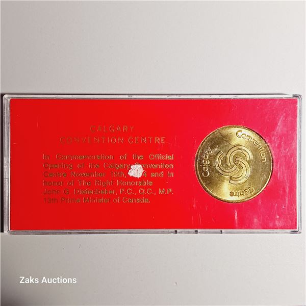 1974 Calgary Convention Centre Opening Festival Medal In Case