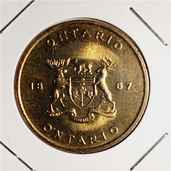 1867 Ontario White Trillium Shell Oil Token