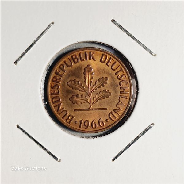 1966 Germany 2 Pfennig Coin