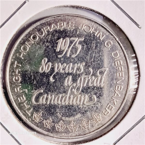 1975 Canada John G. Diefenbaker 80th Birthday Medal