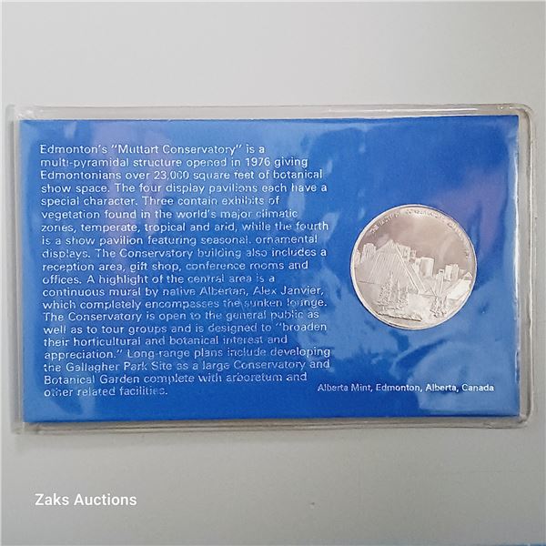 1976 Edmonton Alberta Canada Muttart Conservatory Medallion In Case