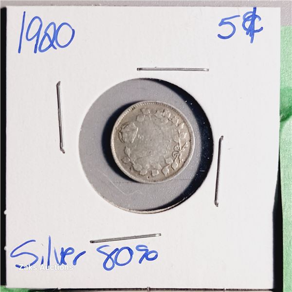 1920 Canada 5 Cent Coin - .925 Silver