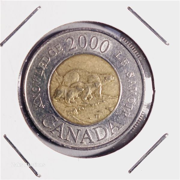2000 Canada Knowledge $2 Dollar Coin