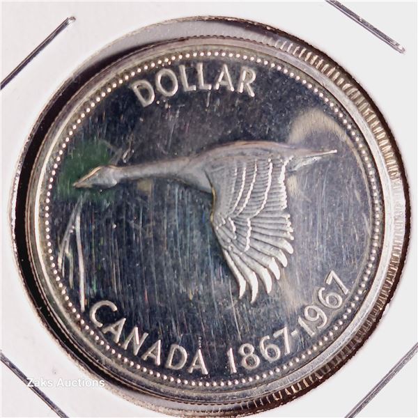 1867 - 1967 Canada $1 Dollar Coin .800 Silver