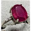 Image 3 : 14K WHITE GOLD 2G NATURAL RUBY 1.6CT & LAB DIAMOND 0.06CT  RING (~SIZE 6.5)