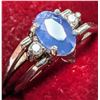 Image 3 : 10K WHITE GOLD 2.79G SAPPHIRE 0.5CT & DIAMOND 0.12CT FLIPABLE 2IN1  RING