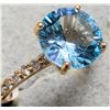 Image 2 : 10K YELLOW GOLD 2.82G BLUE TOPAZ 3CT  & DIAMOND 0.12CT  RING (~SIZE 6.75)