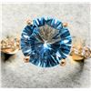 Image 3 : 10K YELLOW GOLD 2.82G BLUE TOPAZ 3CT  & DIAMOND 0.12CT  RING (~SIZE 6.75)