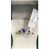Image 1 : 10K YELLOW GOLD 1.3G NATURAL SAPPHIRE 1CT & LAB DIAMOND 0.05CT   RING (~SIZE 6.5)