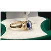 Image 2 : 10K YELLOW GOLD 1.3G NATURAL SAPPHIRE 1CT & LAB DIAMOND 0.05CT   RING (~SIZE 6.5)