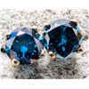Image 1 : 14K WHITE GOLD 0.47G LAB BLUE DIAMOND 0.42CT   EARRINGS