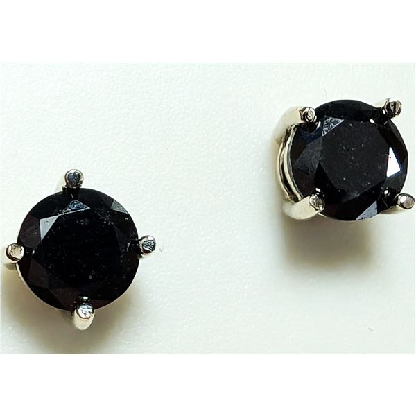 14K WHITE GOLD 0.7G BLACK DIAMOND 1.02CT  EARRINGS