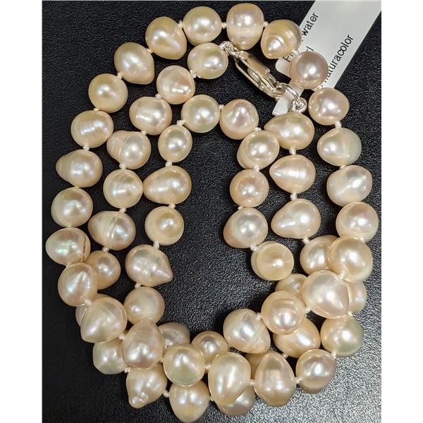 SILVER FRESH WATER PEARL 17"  NECKLACE