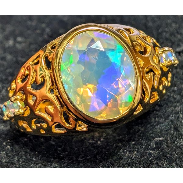 SILVER NATURAL OPAL (PLAY OFF FIRE) 2.3CT  RING