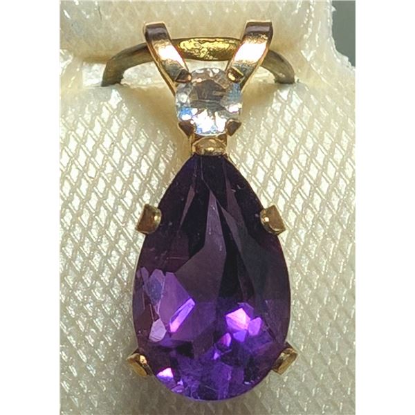 10K YELLOW GOLD AMETHYST 0.7CT  PENDANT