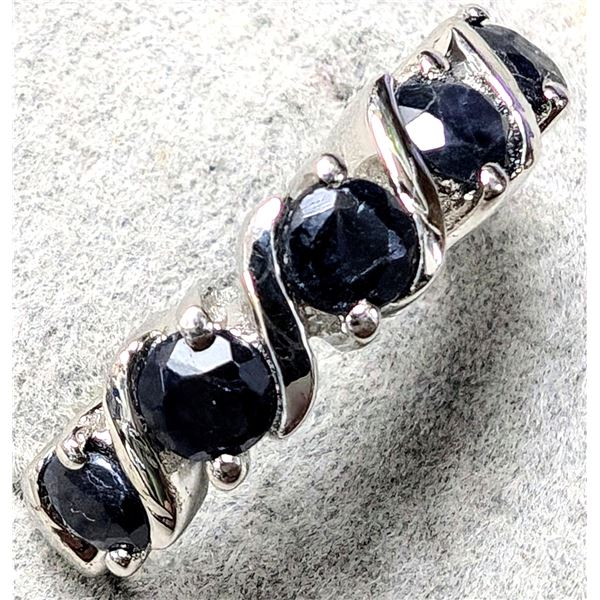 SILVER GENUINE SAPPHIRE   RING