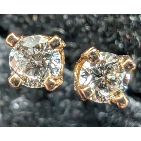 14K YELLOW GOLD LAB DIAMOND 0.05CT  EARRINGS