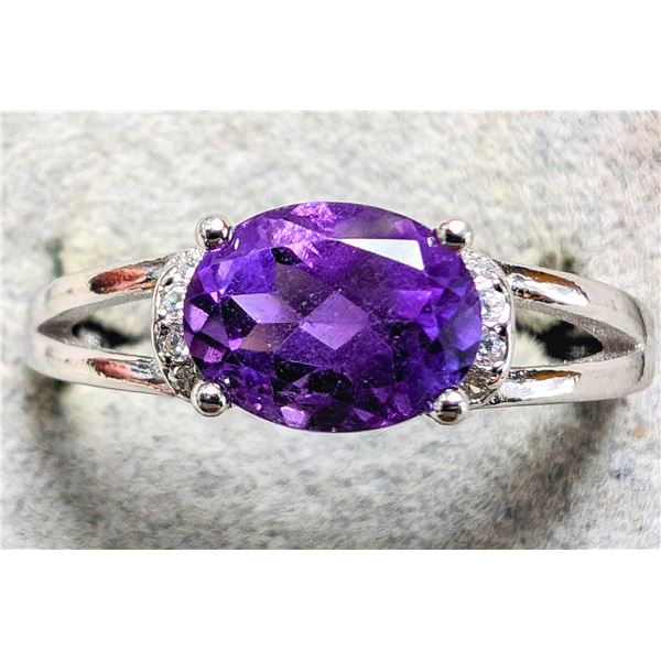 SILVER AMETHYST 1.5CT   RING
