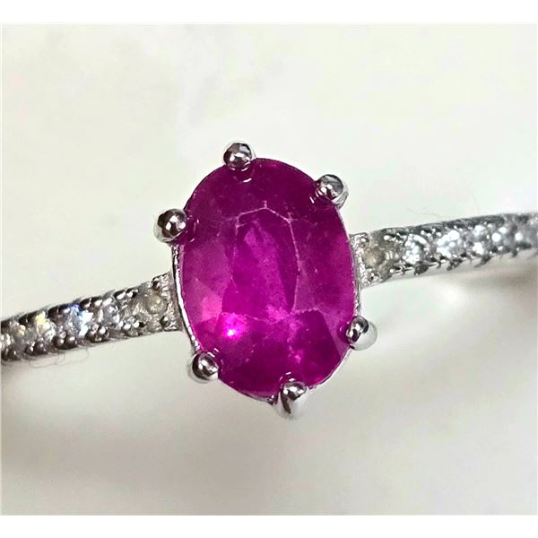 SILVER RUBY  1CT  RING