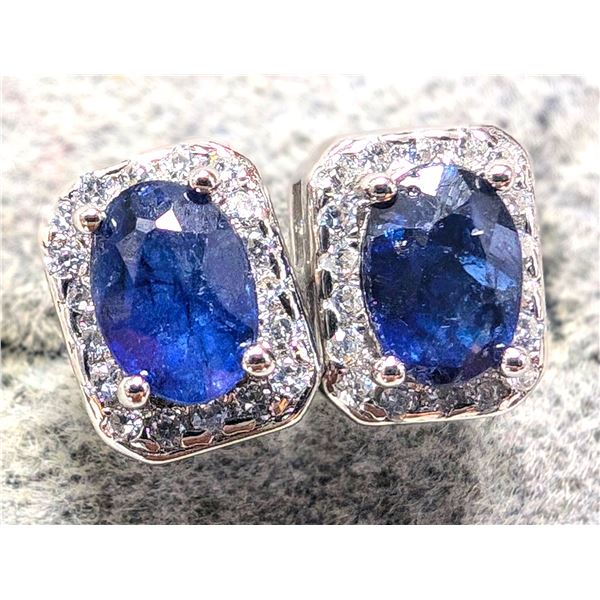 SILVER TANZANITE 1CT   EARRINGS