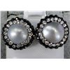 Image 1 : SILVER PEARL AND MARCASITE  EARRINGS