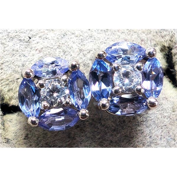 SILVER TANZANITE 0.5CT  EARRINGS