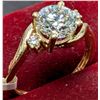 Image 3 : 10K YELLOW GOLD 2.8G LAB DIAMOND 1.25CT+0.09CT  RING (~SIZE 6.5)