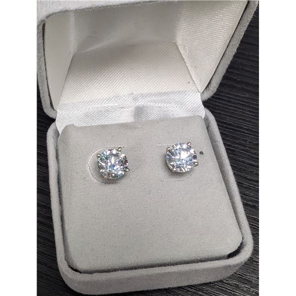 14K WHITE GOLD LAB DIAMOND 2.02CT  EARRINGS
