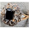 Image 2 : 10K YELLOW GOLD 2.7G BLACK DIA 1.3 & DIAMOND 0.05CT  RING (~SIZE 6.5)