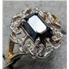 Image 3 : 10K YELLOW GOLD 2.7G BLACK DIA 1.3 & DIAMOND 0.05CT  RING (~SIZE 6.5)