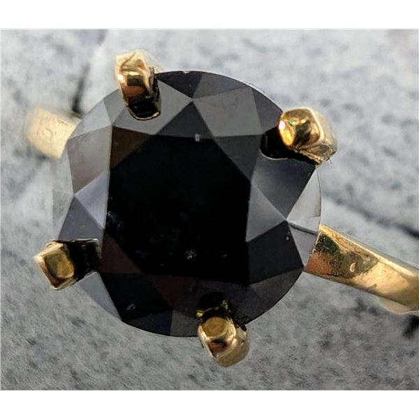 10K YELLOW GOLD 2.32G BLACK DIAMOND 1.5CT  RING (~SIZE 6)