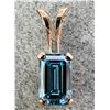 Image 1 : 10K YELLOW GOLD LAB BLUE DIAMOND 0.65CT   PENDANT