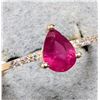 Image 1 : 10K YELLOW GOLD 2G NATURAL RUBY 0.5CT & DIA 0.05CT  RING (~SIZE 7)