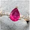 Image 2 : 10K YELLOW GOLD 2G NATURAL RUBY 0.5CT & DIA 0.05CT  RING (~SIZE 7)