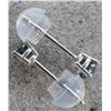 Image 2 : 14K WHITE GOLD LAB BLUE DIAMOND 0.34CT  EARRINGS
