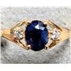 Image 2 : 10K YELLOW GOLD 1.38G BLUE SAPPHIRE 0.45CT AND MOISSANITE 0.05CT  RING (~SIZE 6.5)