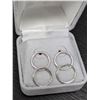 Image 2 : SILVER 2 SMALL HOOP EARRING  SET, SUGGESTED RETAIL VALUE $40