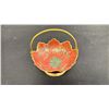 Image 1 : RED ENAMEL PEACOCK BOWL W HANDLE