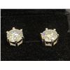 Image 1 : 925S 3.0CT EACH MOISSANITE STUD EARRINGS, MOUNTED IN 925 STERLING SILVER WITH WHITE GOLD OVERLAY,